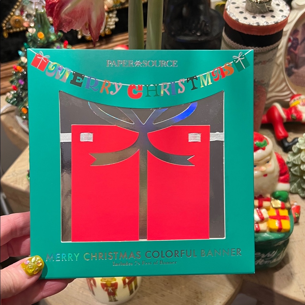 Paper Source MERRY CHRISTMAS Red and Green Christmas Banner